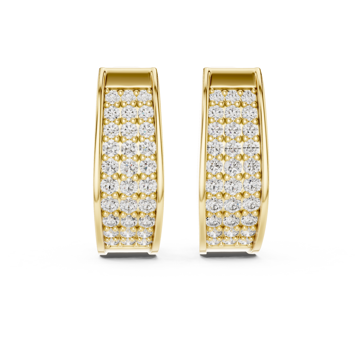 Valerisse Rectangular Pavé Lab Grown Diamond Hoop Earrings