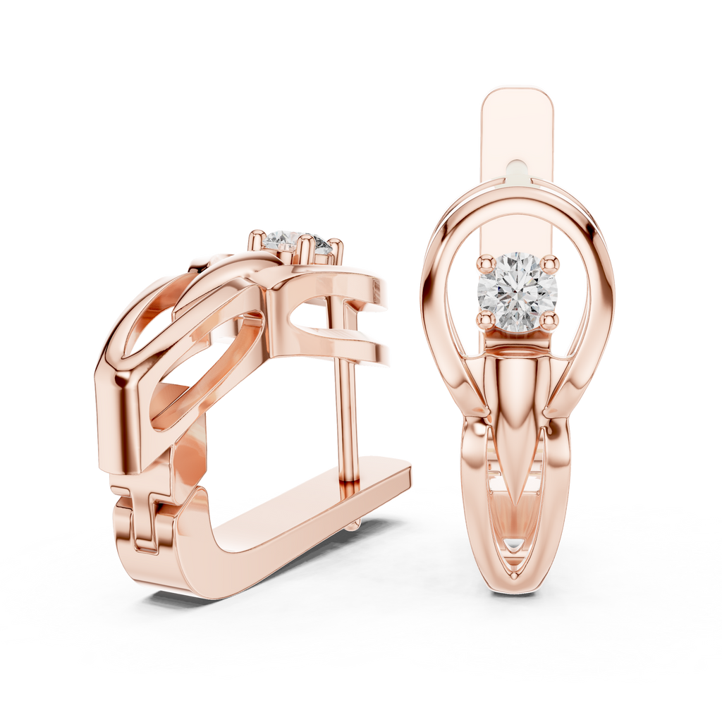Blumen-Cluster-Diamant-Creolen | Elegante Gold-Creolen für Frauen