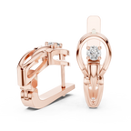 Blumen-Cluster-Diamant-Creolen | Elegante Gold-Creolen für Frauen