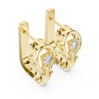 Blumen-Cluster-Diamant-Creolen | Elegante Gold-Creolen für Frauen