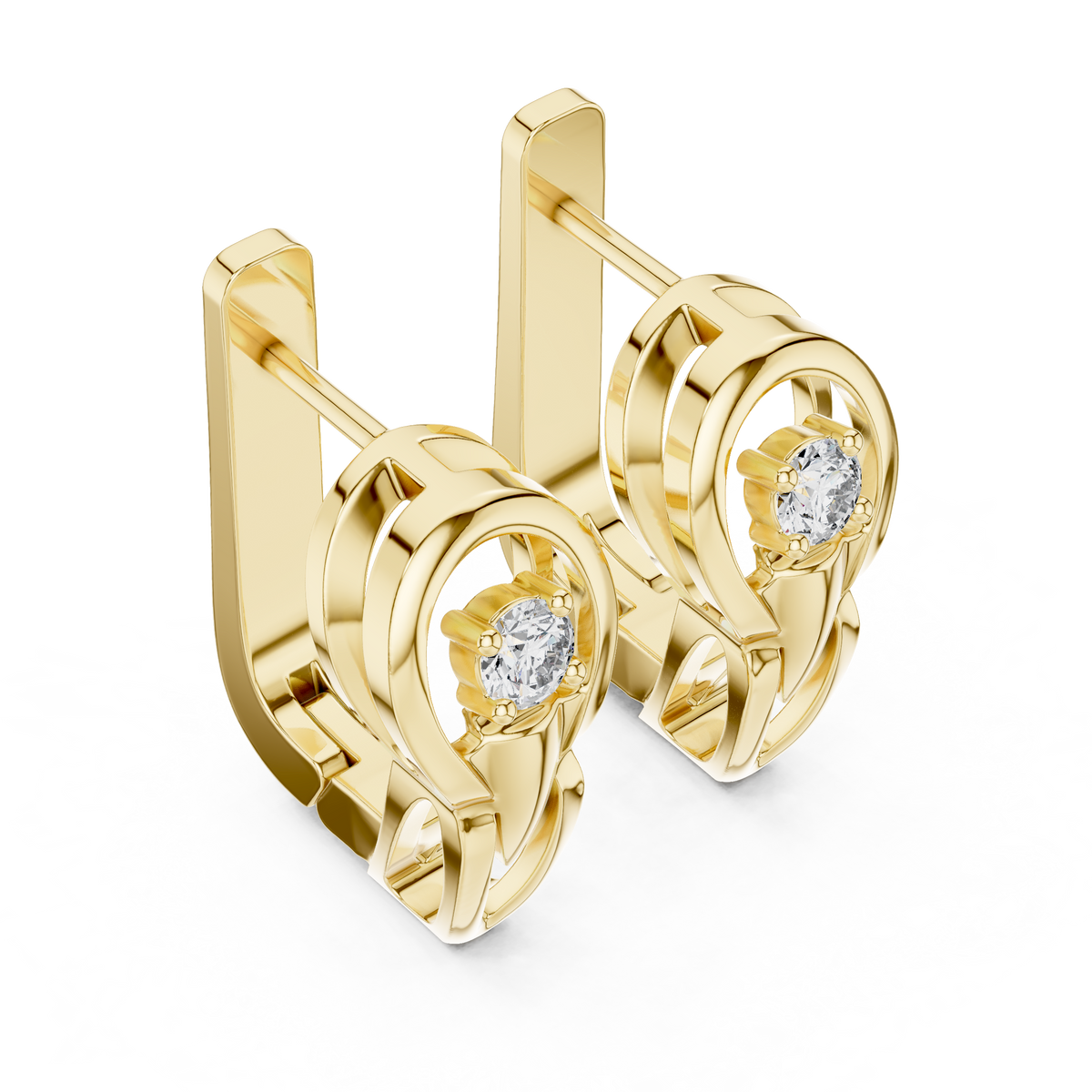 Blumen-Cluster-Diamant-Creolen | Elegante Gold-Creolen für Frauen
