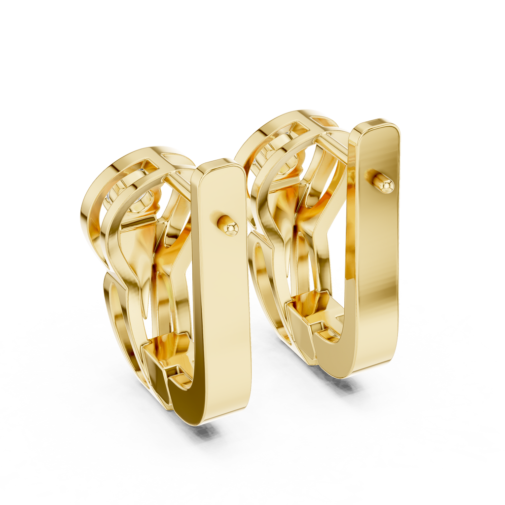 Blumen-Cluster-Diamant-Creolen | Elegante Gold-Creolen für Frauen