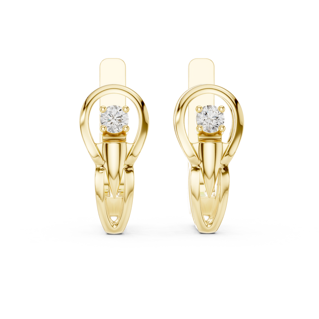 Blumen-Cluster-Diamant-Creolen | Elegante Gold-Creolen für Frauen