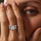 Luxe Crossweave Princess-Cut Lab Grown Diamond Ring