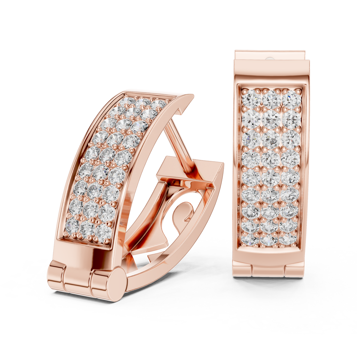Funkelnde Diamant-Creolen | Elegante Gold-Diamant-Creolen