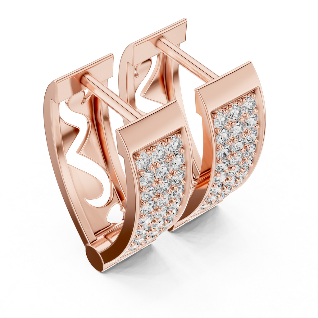 Funkelnde Diamant-Creolen | Elegante Gold-Diamant-Creolen