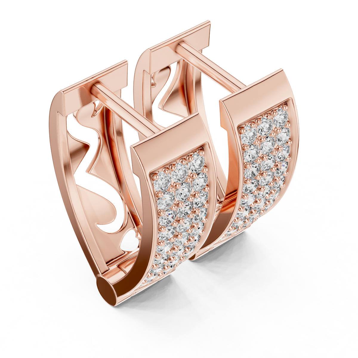 Funkelnde Diamant-Creolen | Elegante Gold-Diamant-Creolen