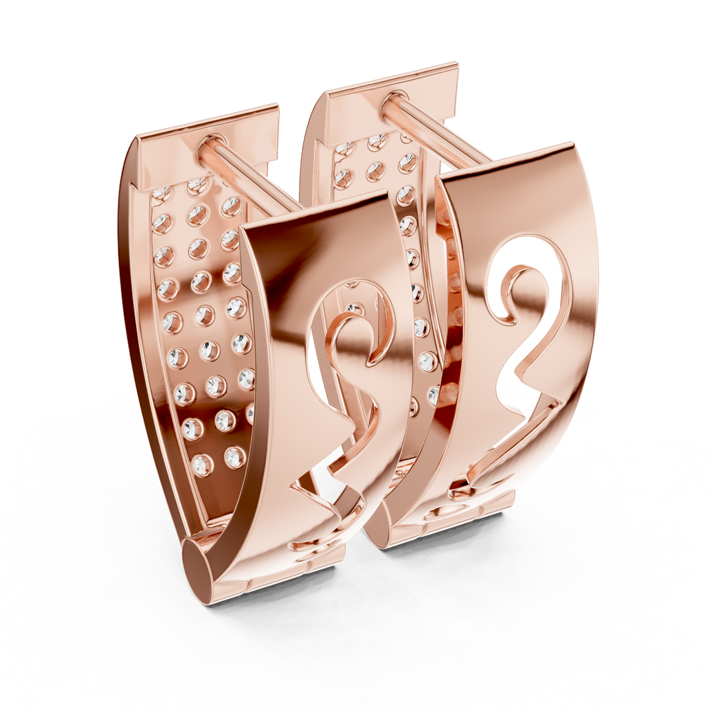Funkelnde Diamant-Creolen | Elegante Gold-Diamant-Creolen