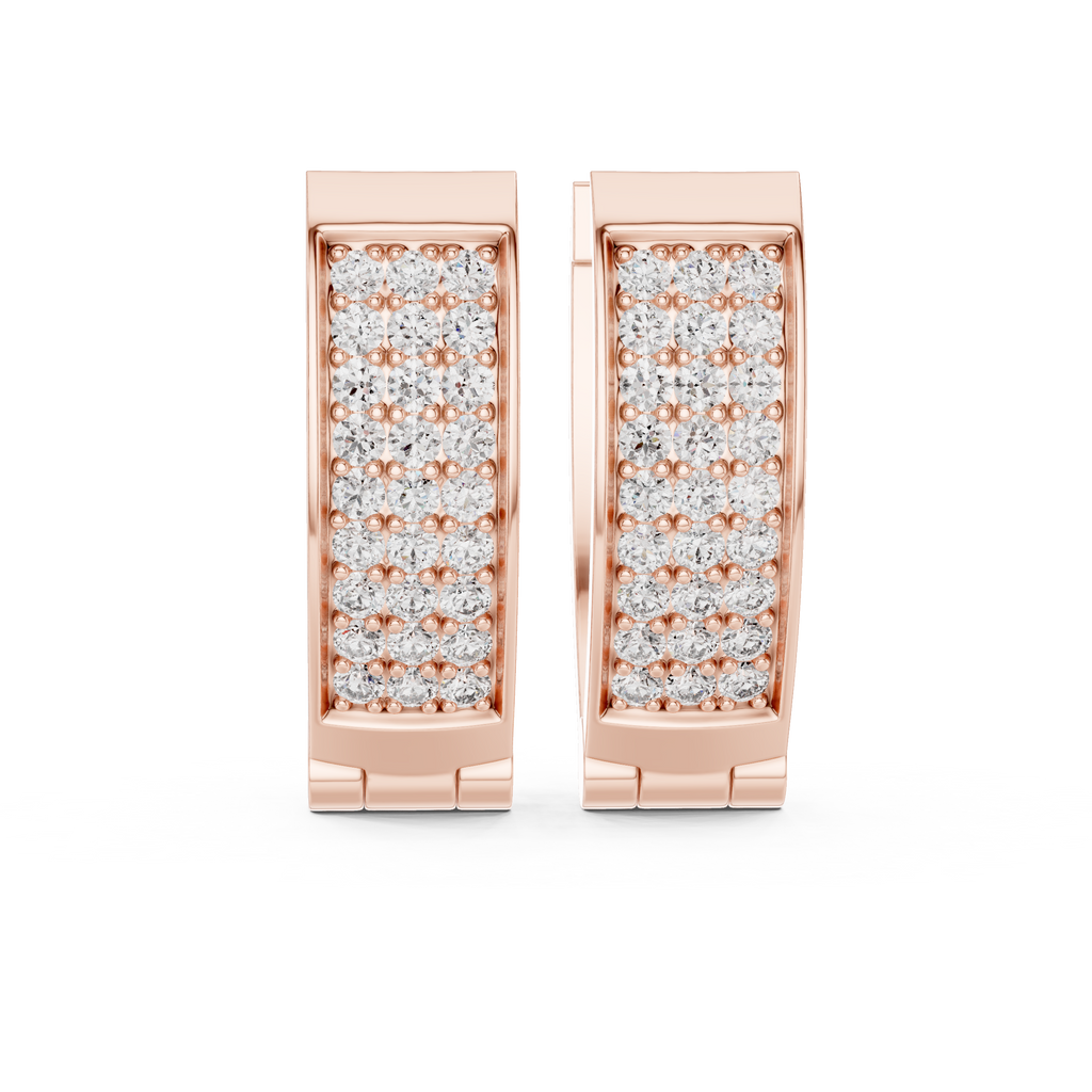 Funkelnde Diamant-Creolen | Elegante Gold-Diamant-Creolen