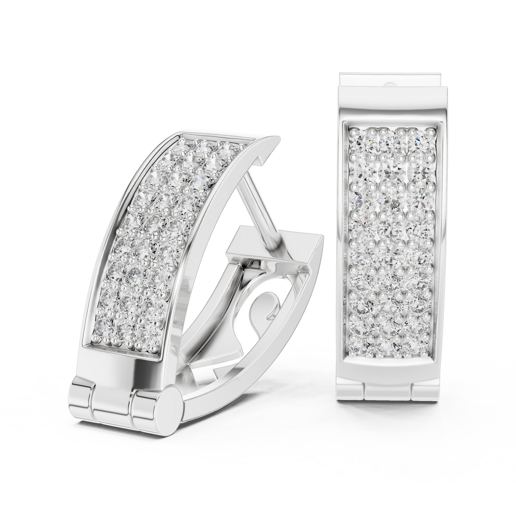 Funkelnde Diamant-Creolen | Elegante Gold-Diamant-Creolen