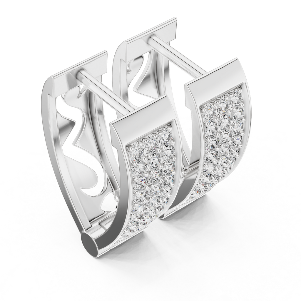 Funkelnde Diamant-Creolen | Elegante Gold-Diamant-Creolen