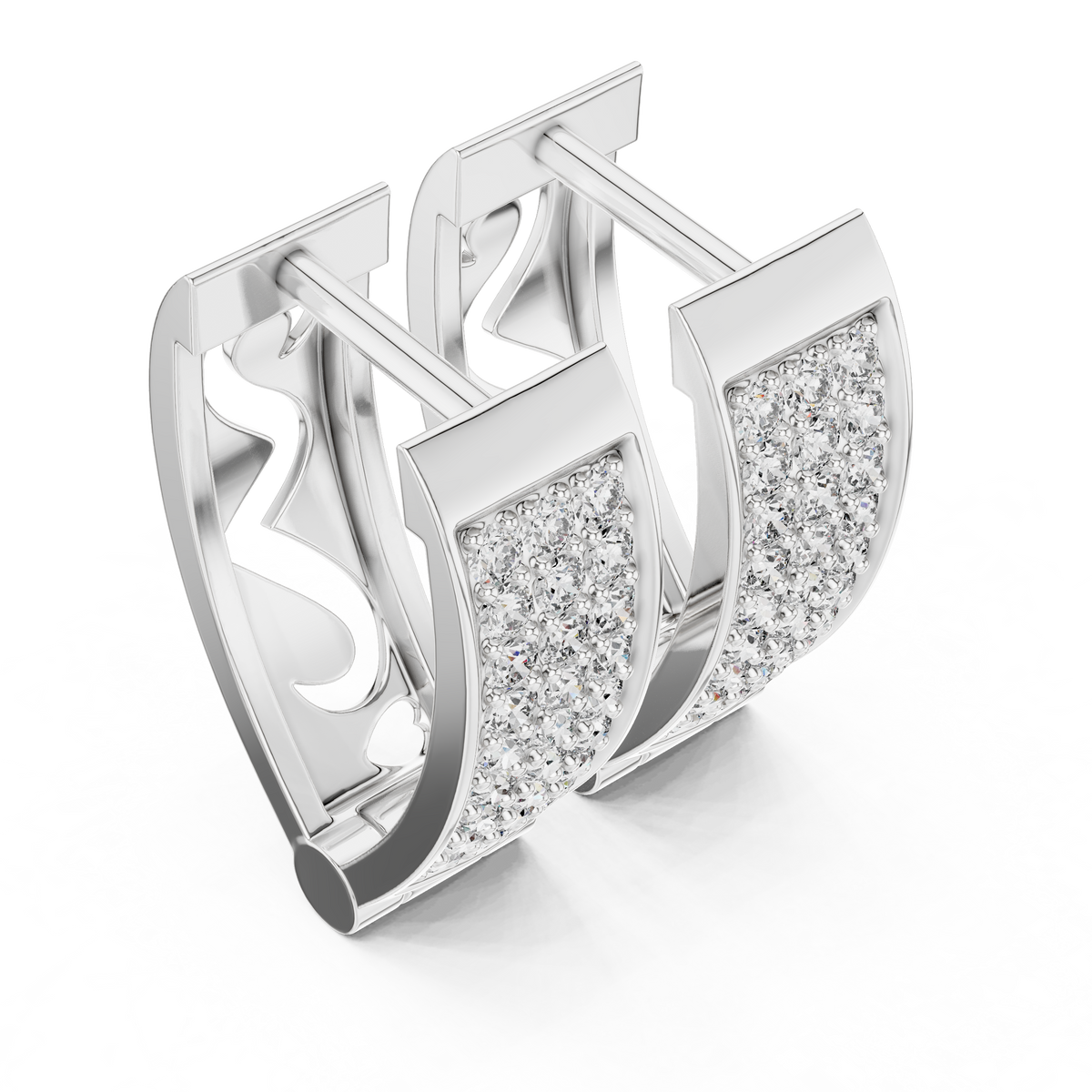 Funkelnde Diamant-Creolen | Elegante Gold-Diamant-Creolen