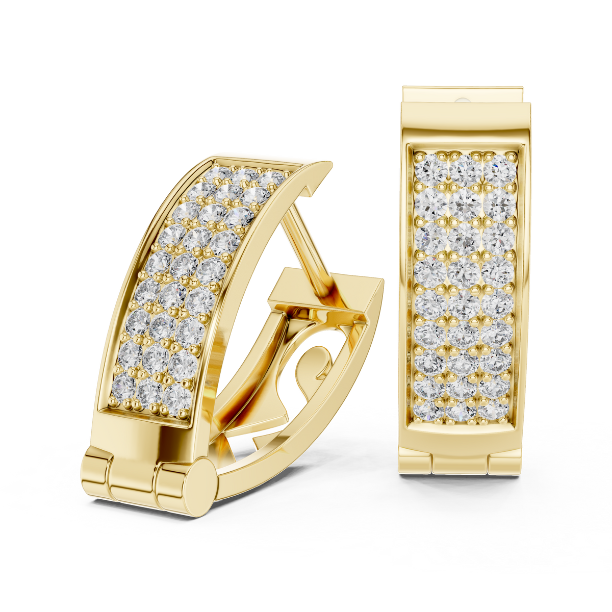 Funkelnde Diamant-Creolen | Elegante Gold-Diamant-Creolen