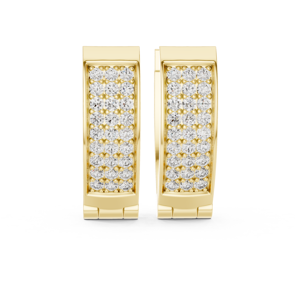 Funkelnde Diamant-Creolen | Elegante Gold-Diamant-Creolen