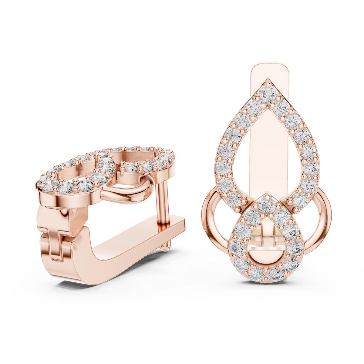 Evelisse Interlocking Teardrop Lab Grown Diamond Drop Earrings