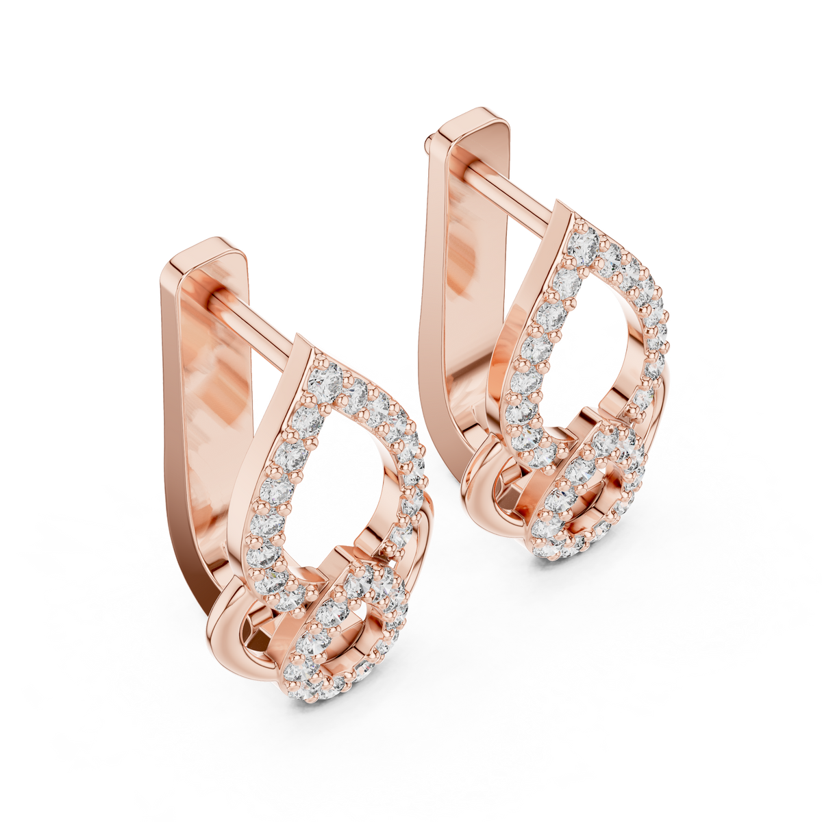 Evelisse Interlocking Teardrop Lab Grown Diamond Drop Earrings