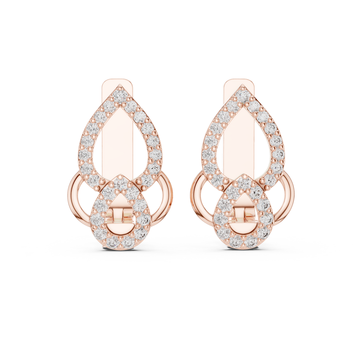 Evelisse Interlocking Teardrop Lab Grown Diamond Drop Earrings