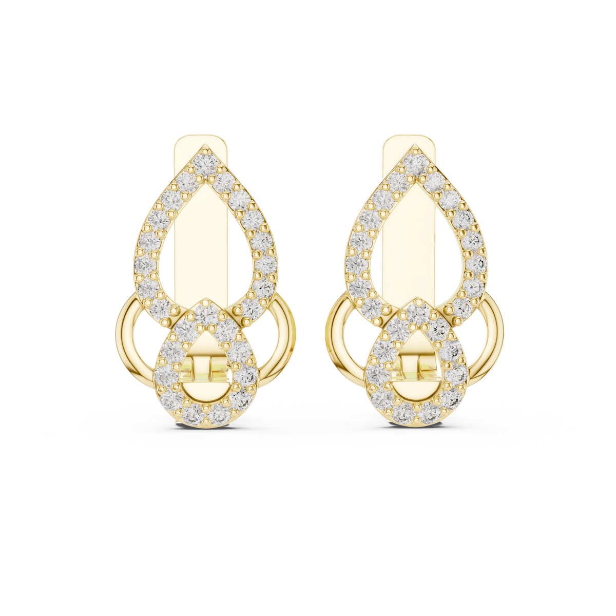 Evelisse Interlocking Teardrop Lab Grown Diamond Drop Earrings