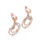 Elowira Double Circle Lab Grown Diamond Drop Earrings