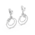 Elowira Double Circle Lab Grown Diamond Drop Earrings