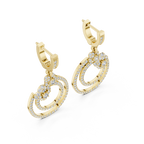 Elowira Double Circle Lab Grown Diamond Drop Earrings