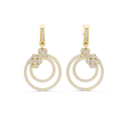 Elowira Double Circle Lab Grown Diamond Drop Earrings