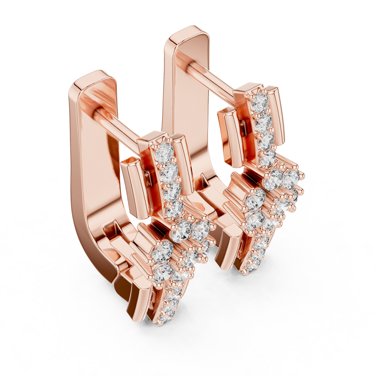 Aurevella Floral Cluster Lab Grown Diamond Drop Earrings