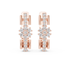 Aurevella Floral Cluster Lab Grown Diamond Drop Earrings