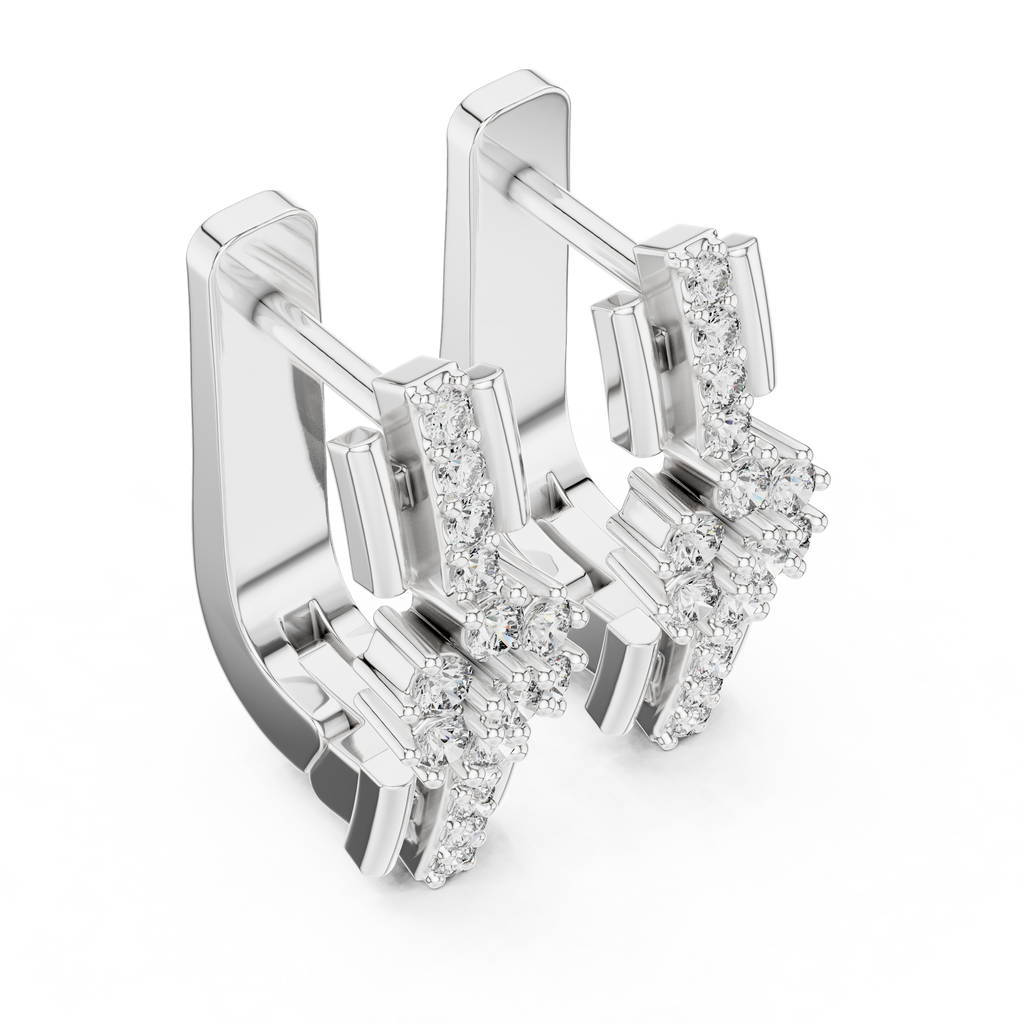 Aurevella Floral Cluster Lab Grown Diamond Drop Earrings