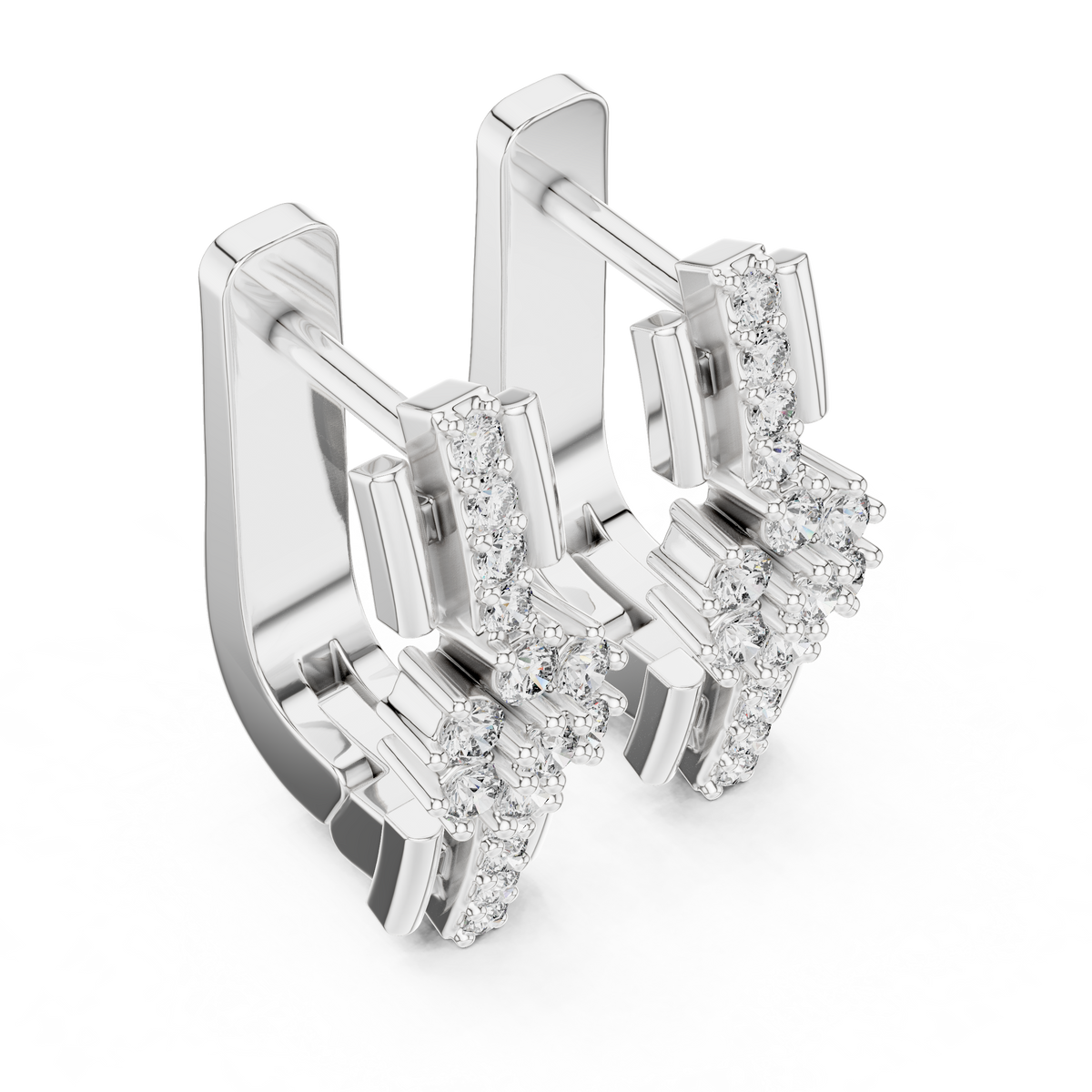 Aurevella Floral Cluster Lab Grown Diamond Drop Earrings