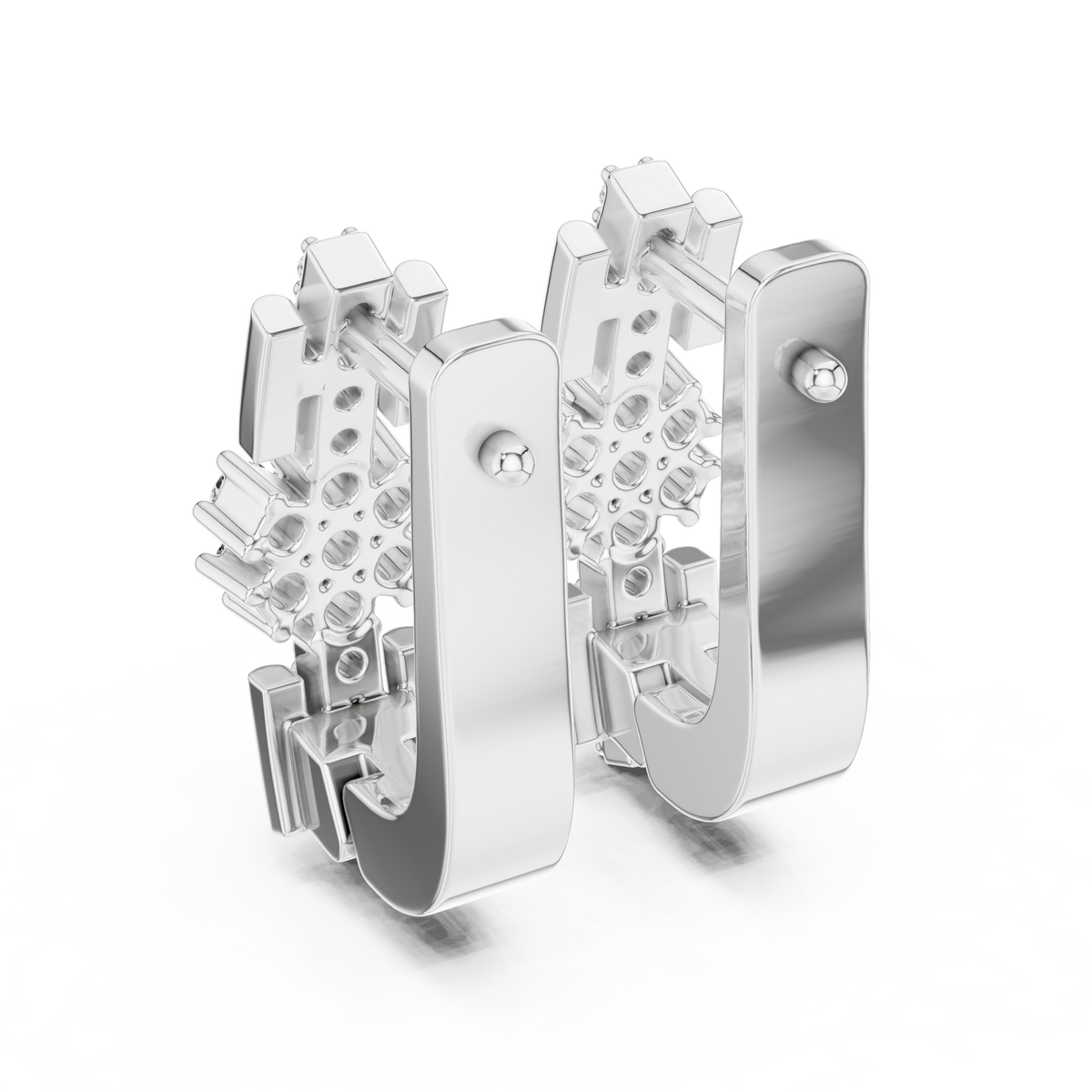 Aurevella Floral Cluster Lab Grown Diamond Drop Earrings