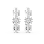 Aurevella Floral Cluster Lab Grown Diamond Drop Earrings