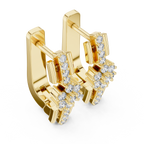 Aurevella Floral Cluster Lab Grown Diamond Drop Earrings