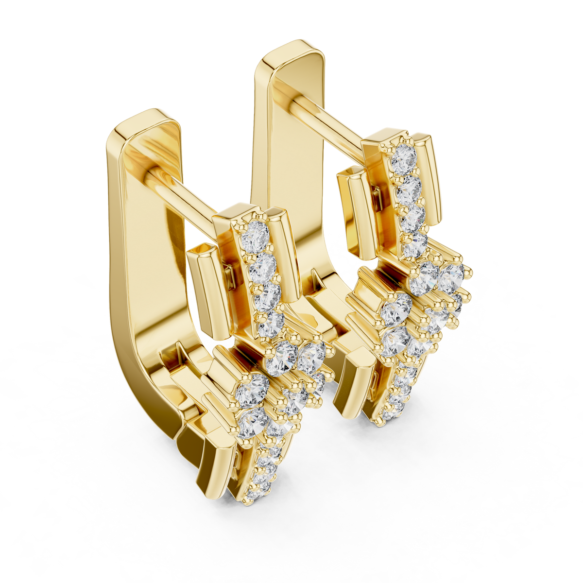 Aurevella Floral Cluster Lab Grown Diamond Drop Earrings