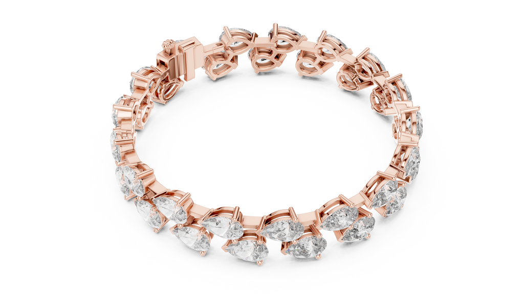 Luxuriöses Diamant-Tennisarmband mit Birnenschliff