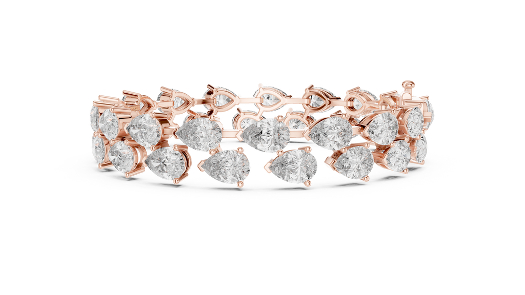 Luxuriöses Diamant-Tennisarmband mit Birnenschliff