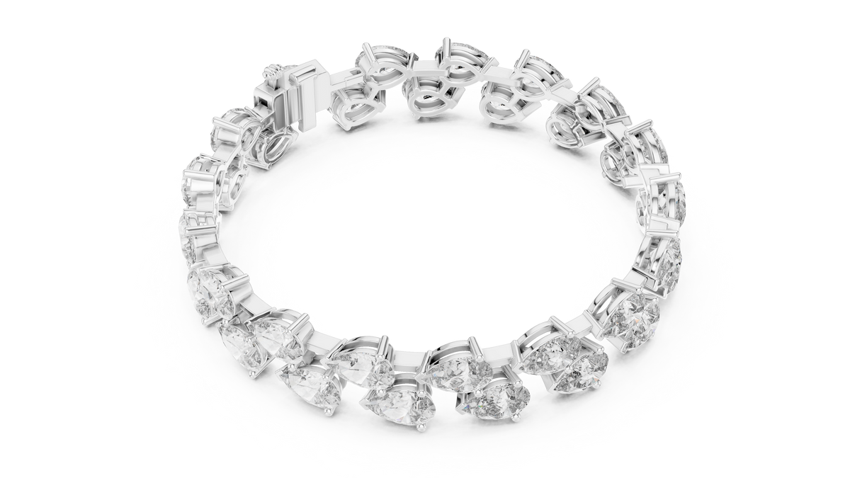 Luxuriöses Diamant-Tennisarmband mit Birnenschliff