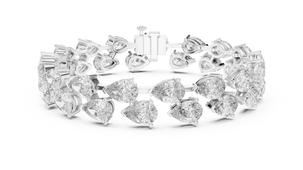 Luxuriöses Diamant-Tennisarmband mit Birnenschliff