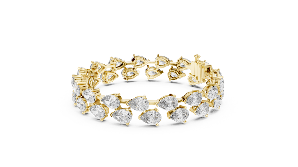 Luxuriöses Diamant-Tennisarmband mit Birnenschliff
