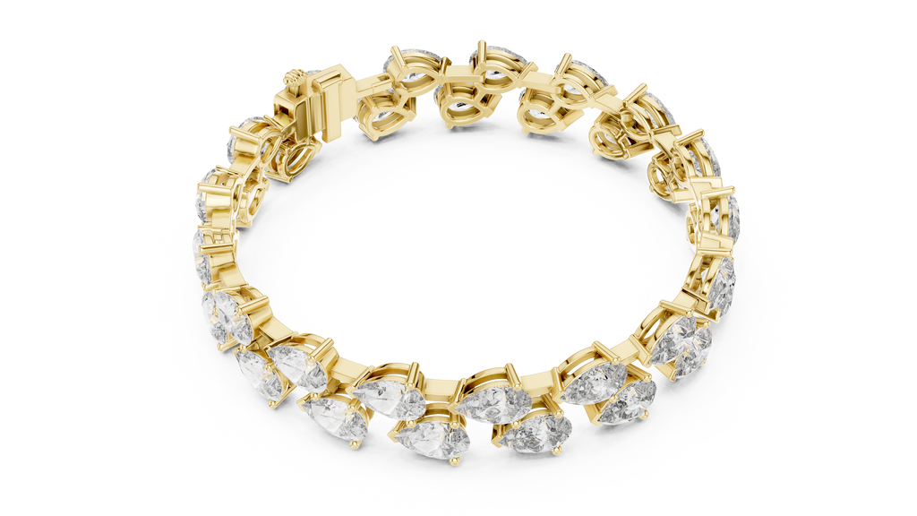 Luxuriöses Diamant-Tennisarmband mit Birnenschliff
