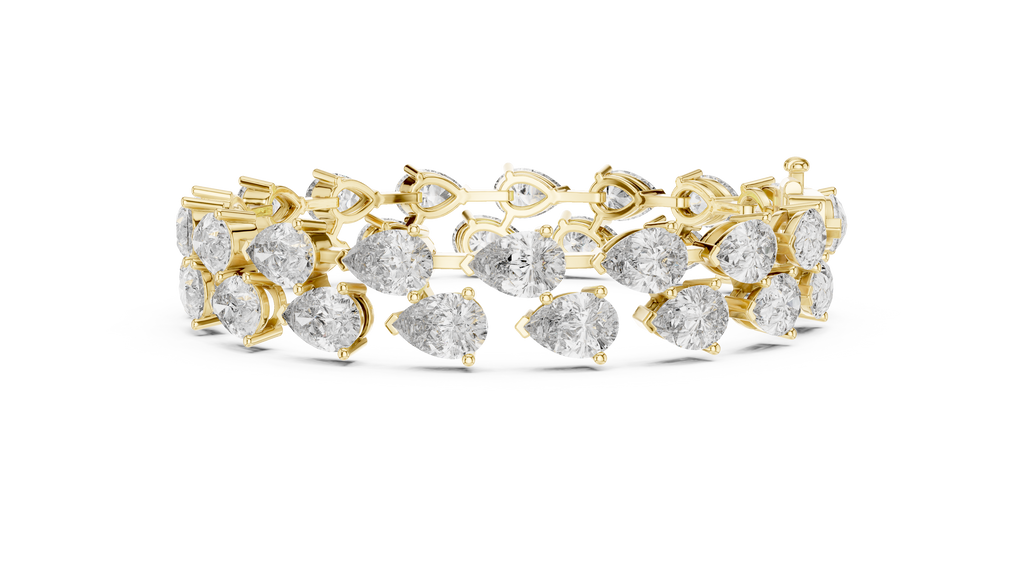 Luxuriöses Diamant-Tennisarmband mit Birnenschliff