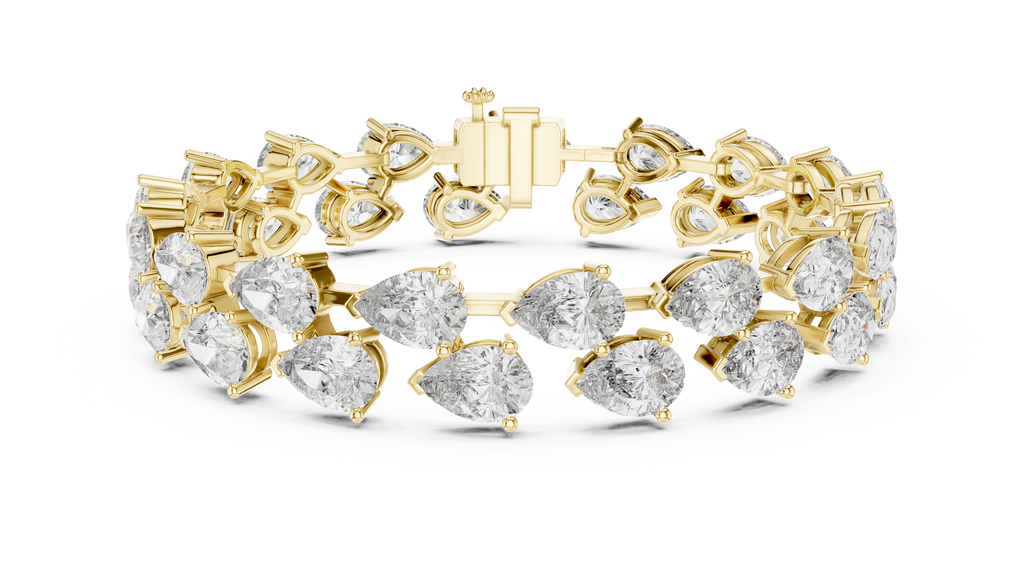 Luxuriöses Diamant-Tennisarmband mit Birnenschliff