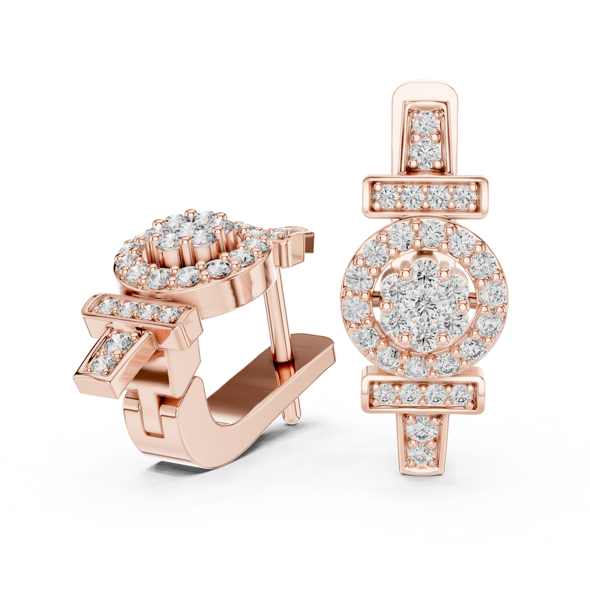 Aurelia Medallion Pavé Lab Grown Diamond Drop Earrings