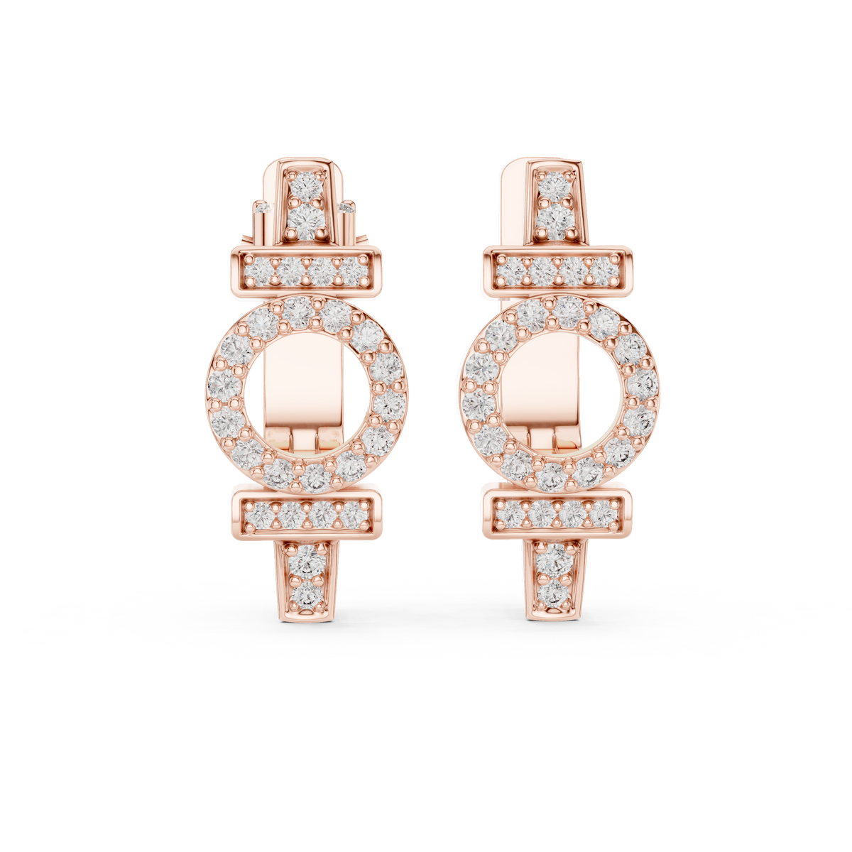 Aurelia Medallion Pavé Lab Grown Diamond Drop Earrings