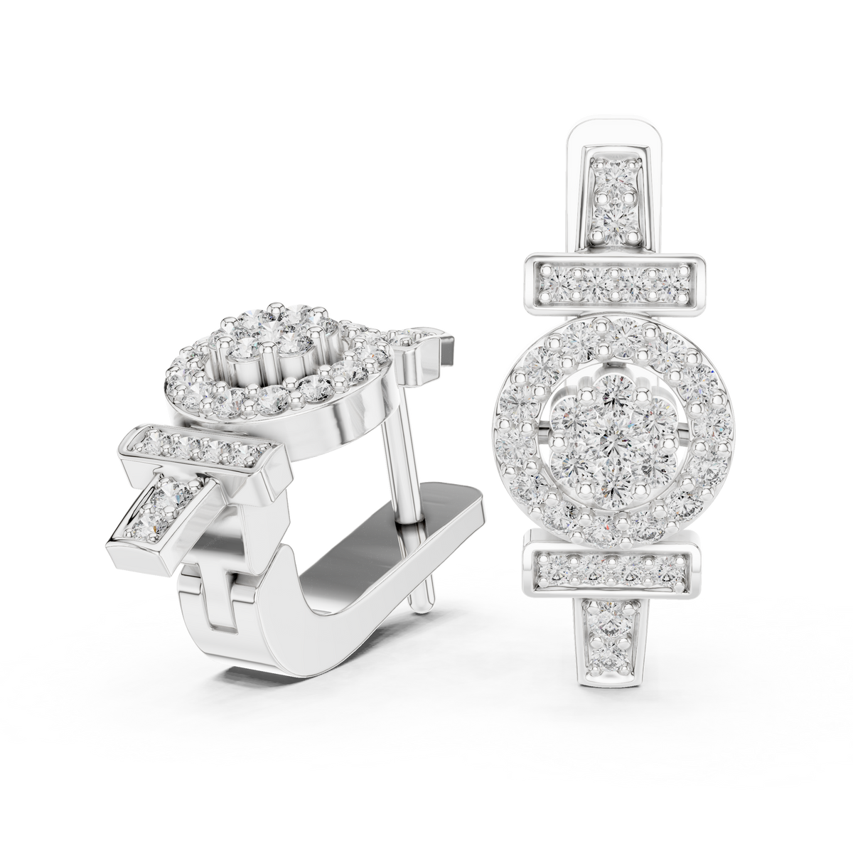 Aurelia Medallion Pavé Lab Grown Diamond Drop Earrings