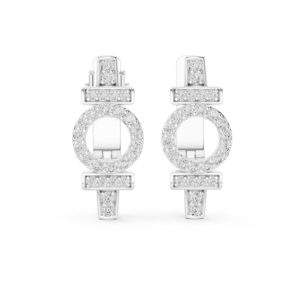 Aurelia Medallion Pavé Lab Grown Diamond Drop Earrings