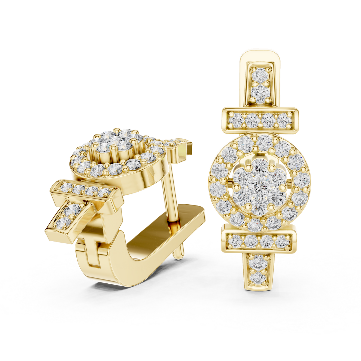 Aurelia Medallion Pavé Lab Grown Diamond Drop Earrings