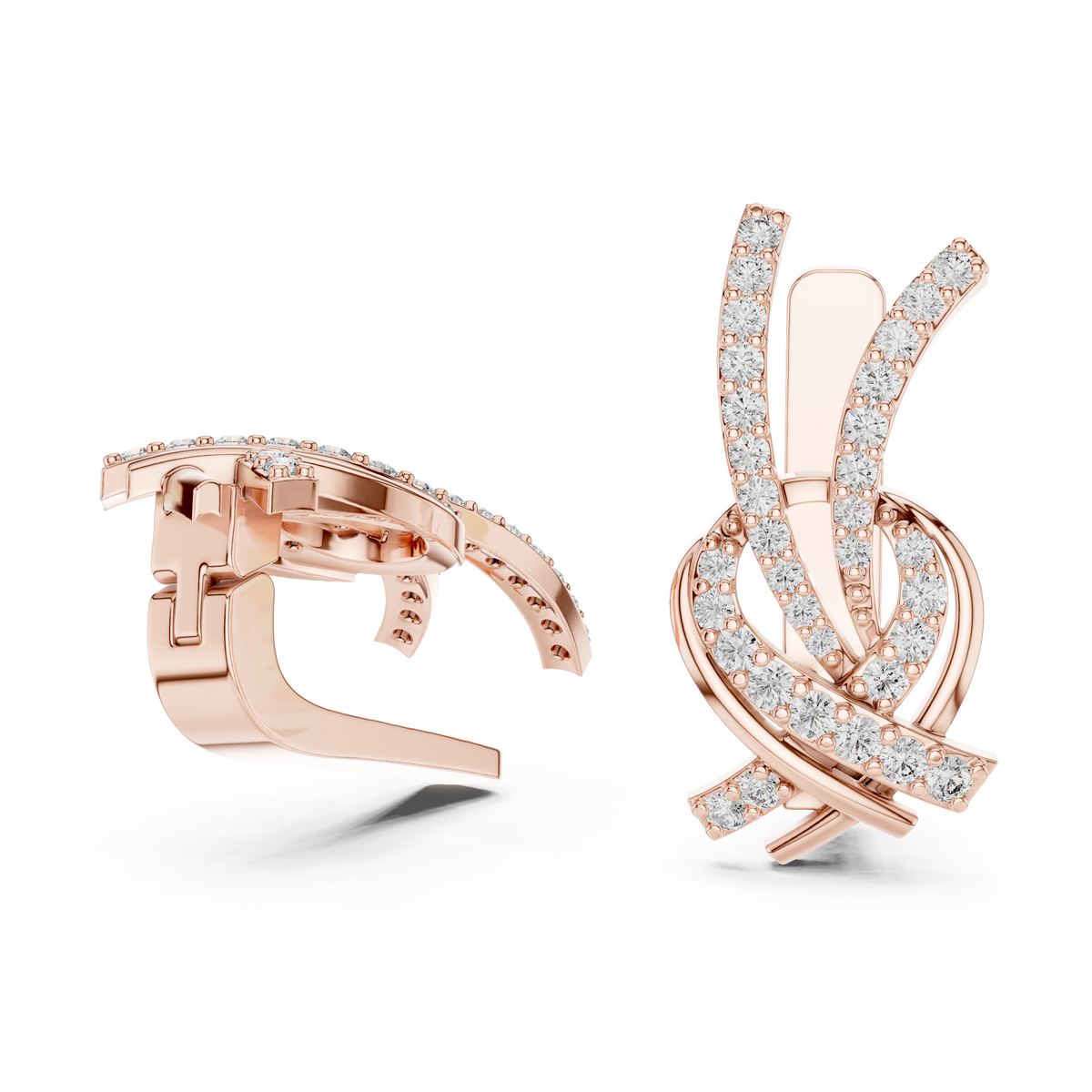 Elowyn Interwoven Pavé Lab Grown Diamond Drop Earrings