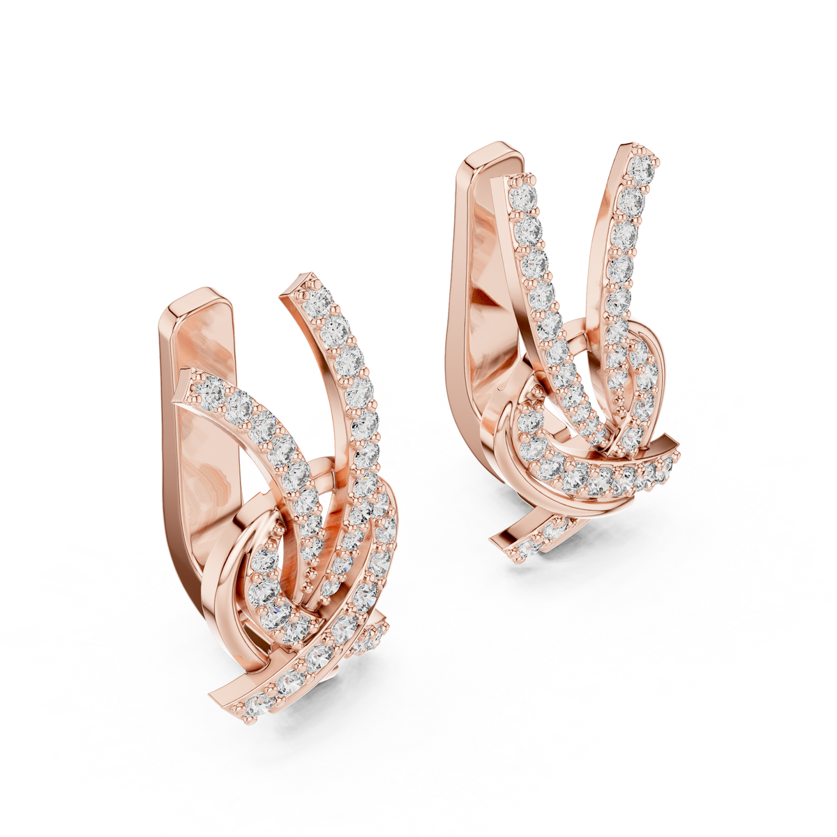 Elowyn Interwoven Pavé Lab Grown Diamond Drop Earrings