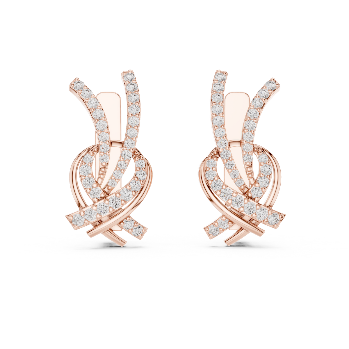 Elowyn Interwoven Pavé Lab Grown Diamond Drop Earrings